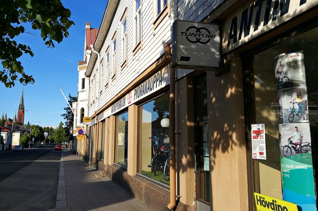 Traditional bricks and mortar store in Port Arthur neighborhood in Turku, Finland