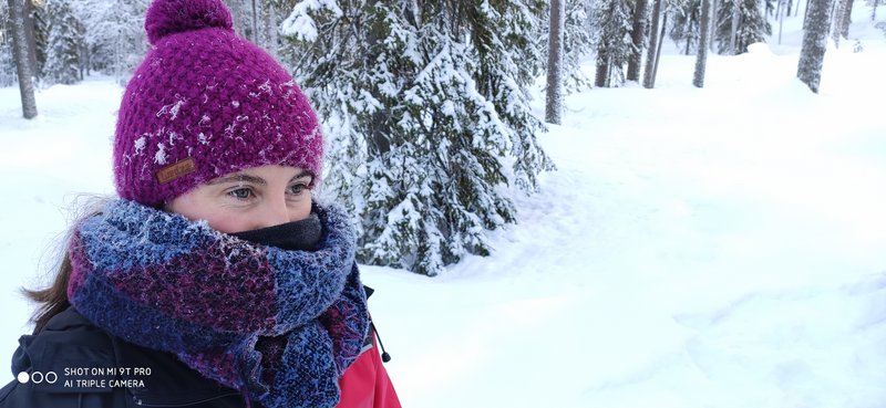 Ambre in the wintertime in Finland.