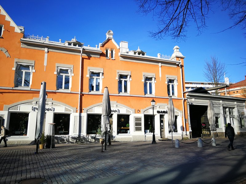 Colorful building at Vähätori square in Turku