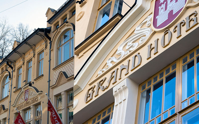 Turun keskustan Grand Hotel Börsin rakennuksen julkisivua.